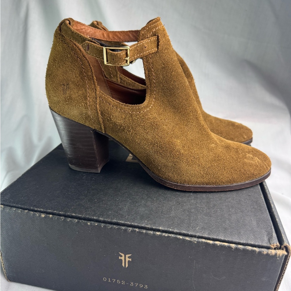 Frye Meghan Chestnut Suede Shootie Ankle Bootie Boot Womens Size 9.5M